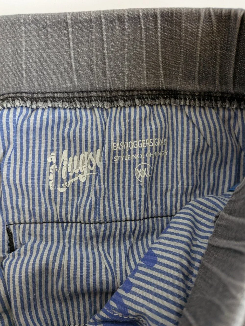 Mugsy Mens Pants Easy Joggers XXL Gray CH1JNGY Casual Leisure Cotton Blend